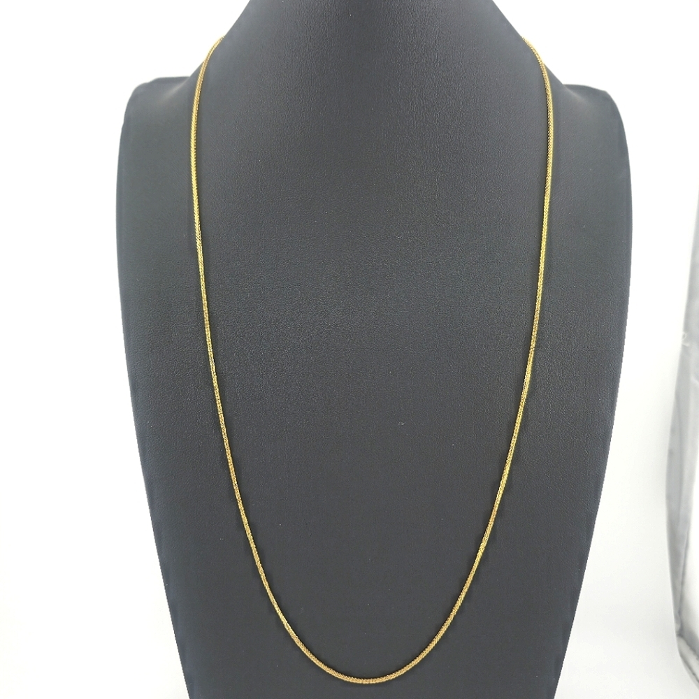 14K Italy Solid Gold Chain 26" Snake Link Necklace  Marked Adjustable 3.75g